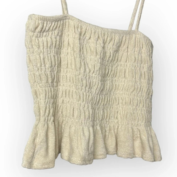 H&M  NWT Shirred Ruffle Crop Top M - Picture 3 of 5